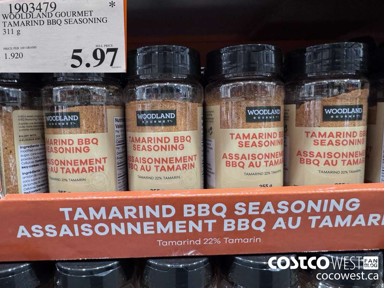 1903479 WOODLAND GOURMET TAMARIND BBQ SEASONING 311G $5.97