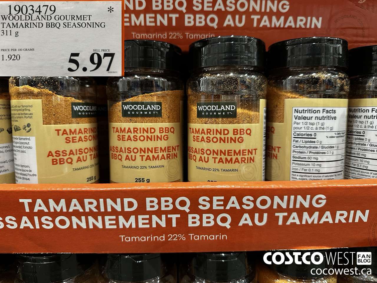 1903479 WOODLAND GOURMET TAMARIND BBQ SEASONING 311G $5.97