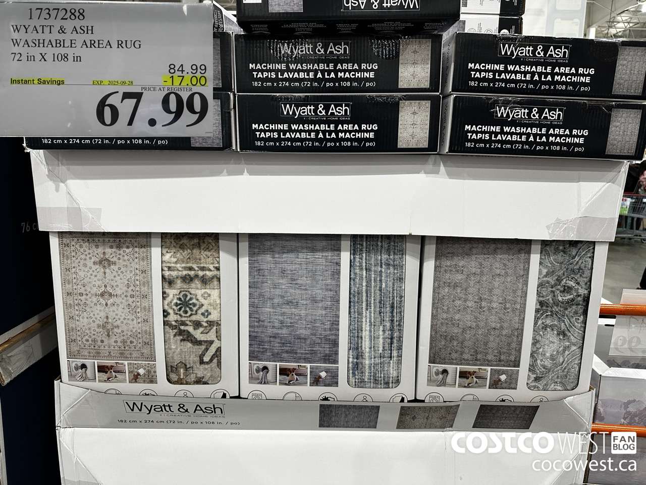 1737288 WYATT & ASH WASHABLE AREA RUG 72 IN X 10 IN ($17.00 INSTANT SAVINGS EXPIRES ON 2025-09-28) $67.99