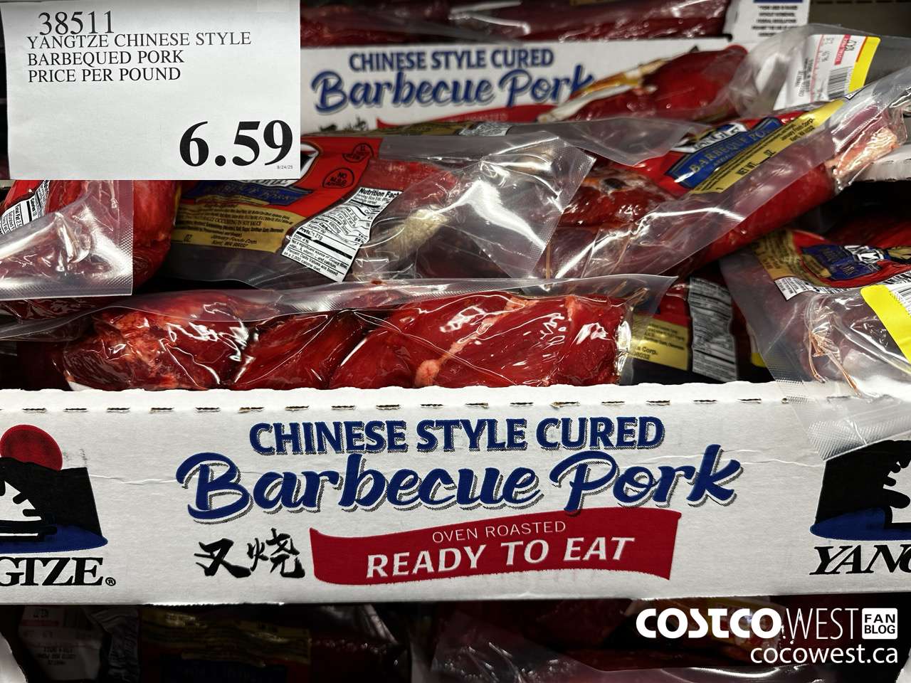 38511 YANGTZE CHINESE STYLE BARBEQUED PORK PRICE PER POUND  $6.59