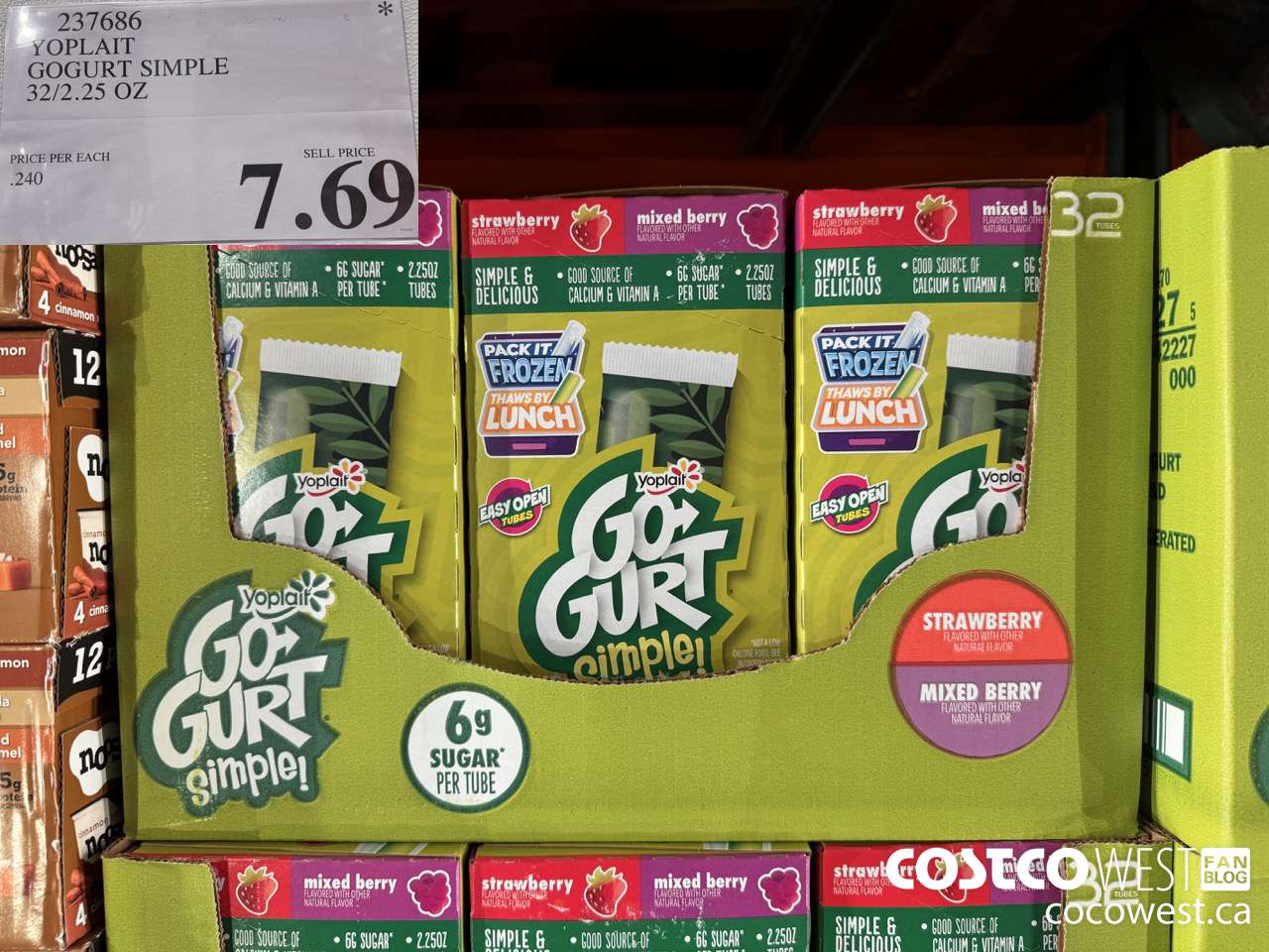 237686 YOPLAIT GOGURT SIMPLE 32/2.25 OZ $7.69