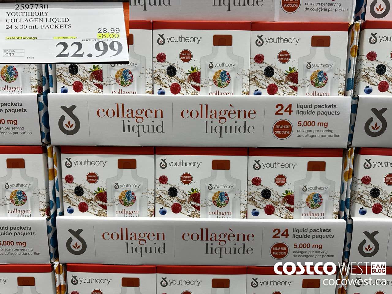 2697730 YOUTHEORY COLLAGEN LIQUID 24 X 30ML PACKETS ($6.00 INSTANT SAVINGS EXPIRES ON 2025-09-28) $22.99