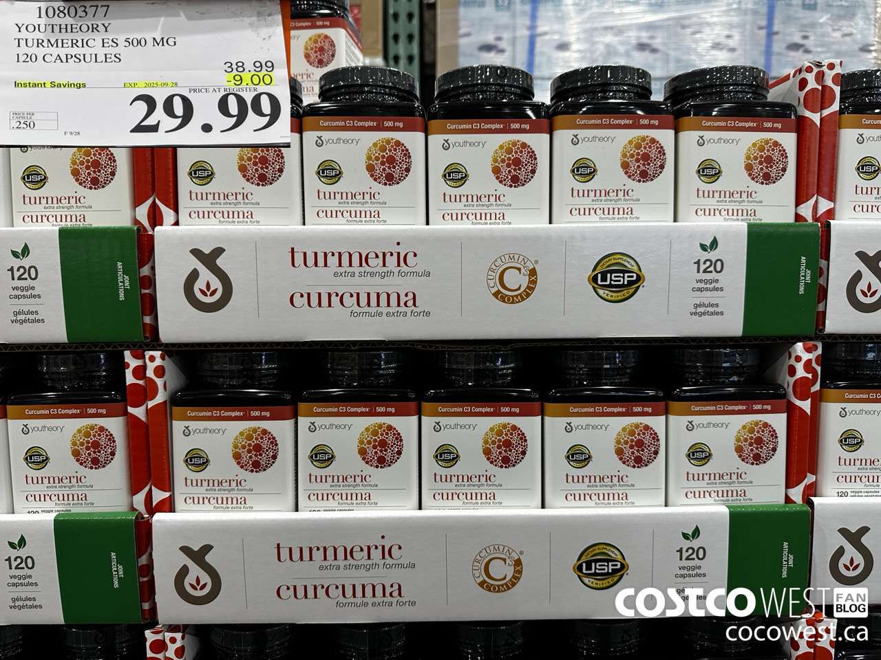 1080377 YOUTHEORY TURMERIC ES 120 VEGGIE CAPSULES ($9.00 INSTANT SAVINGS EXPIRES ON 2025-09-28) $29.99