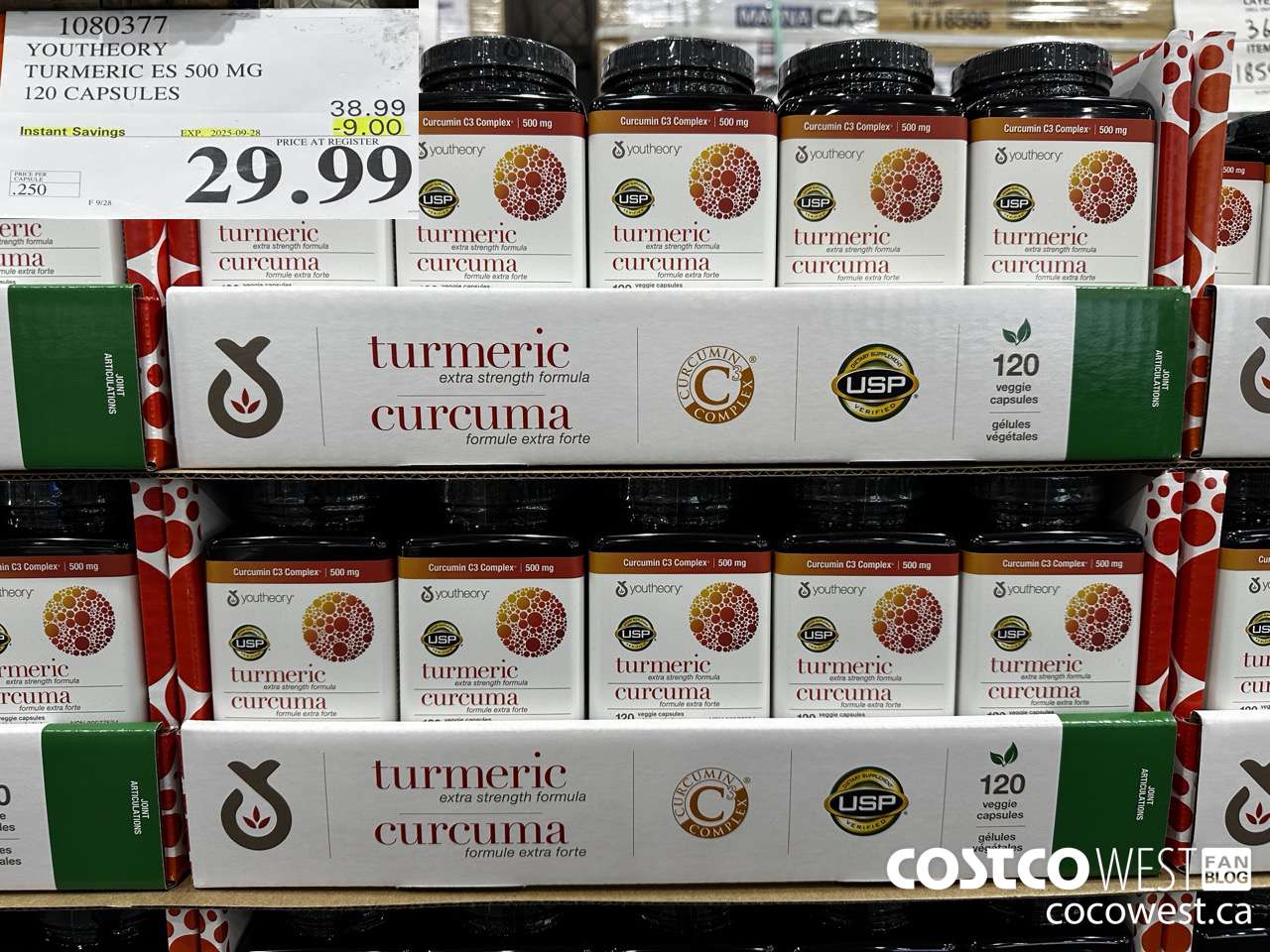 1080377 YOUTHEORY TURMERIC ES 120 VEGGIE CAPSULES ($9.00 INSTANT SAVINGS EXPIRES ON 2025-09-28) $29.99