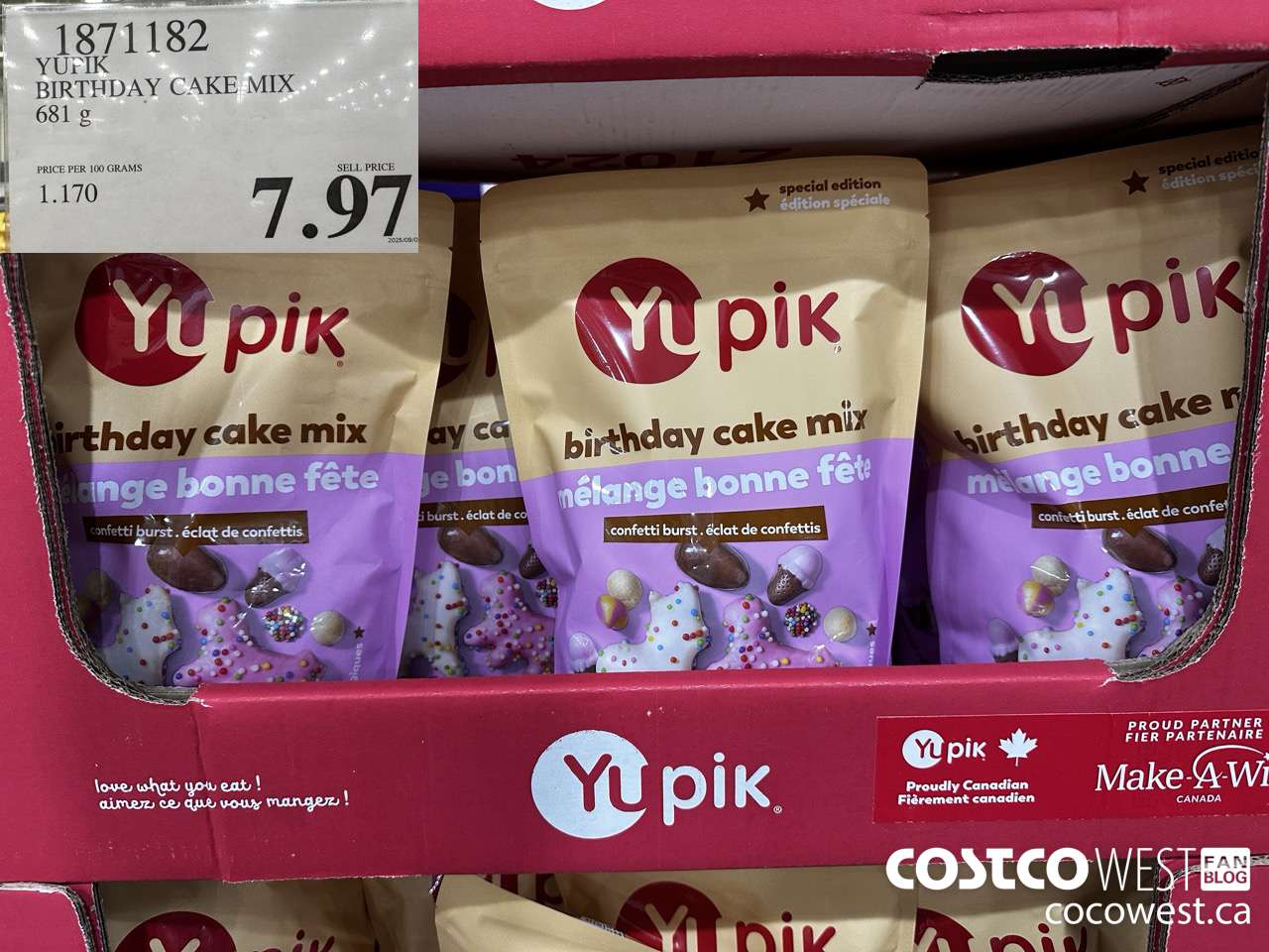 1871182 YUPIK BIRTHDAY CAKE MIX 681 G $7.97