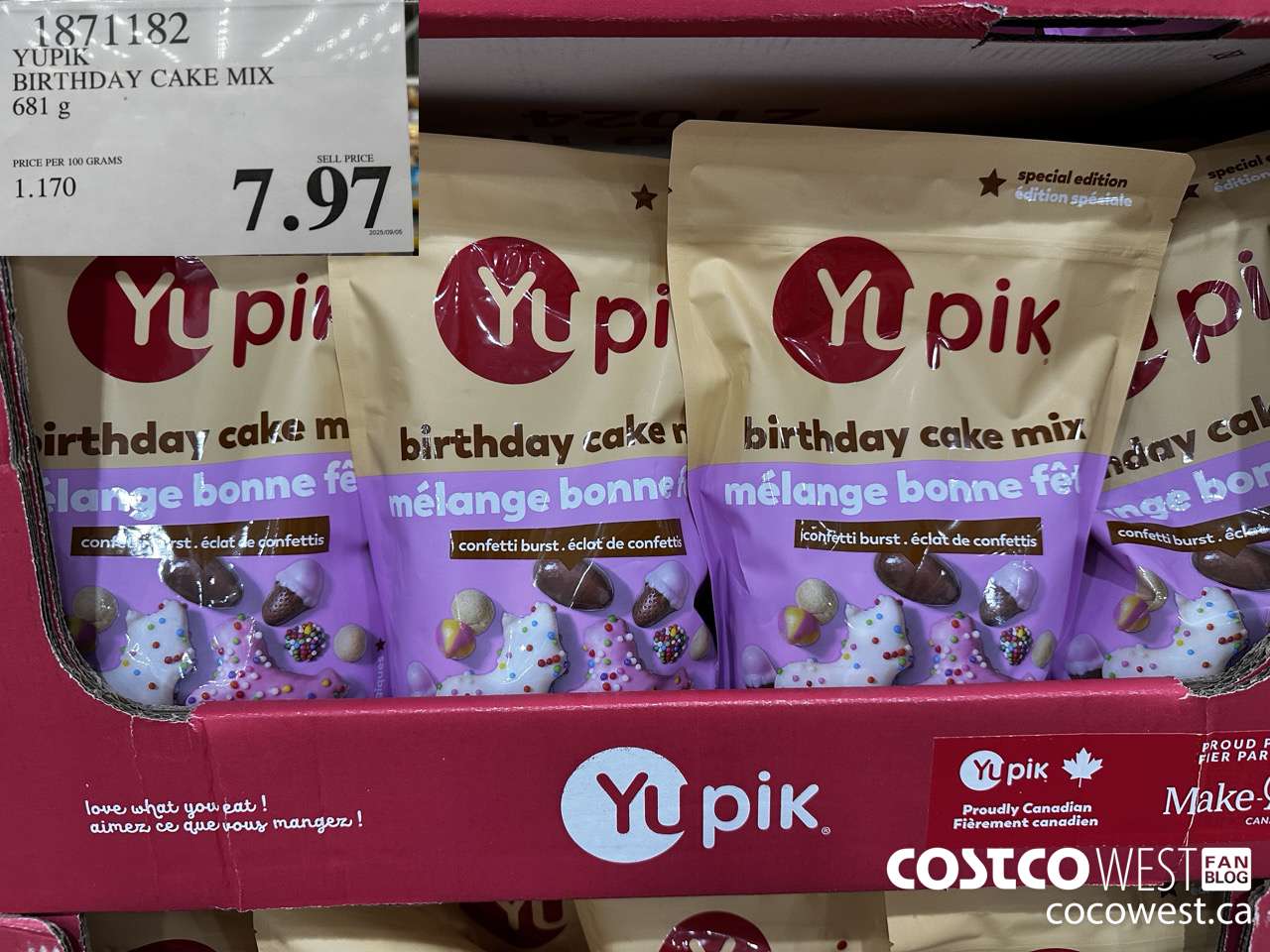 1871182 YUPIK BIRTHDAY CAKE MIX 681 G $7.97