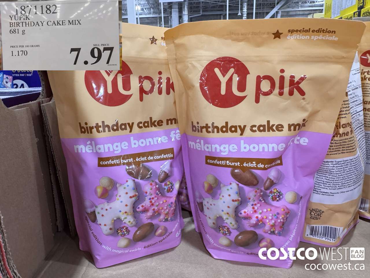 1871182 YUPIK BIRTHDAY CAKE MIX 681 G $7.97