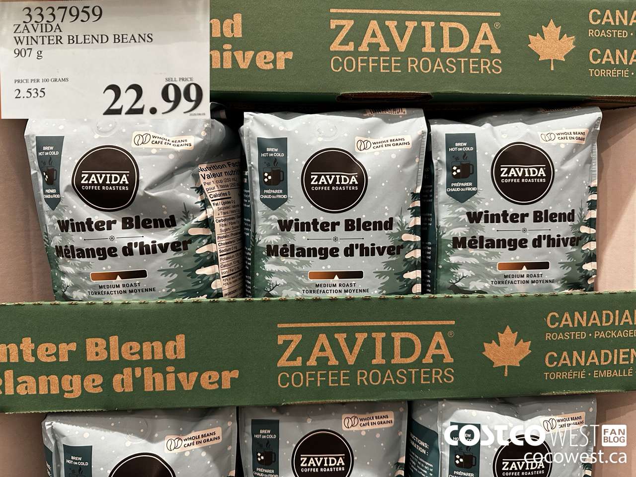 3337959 ZAVIDA WINTER BLEND BEANS 907G $22.99