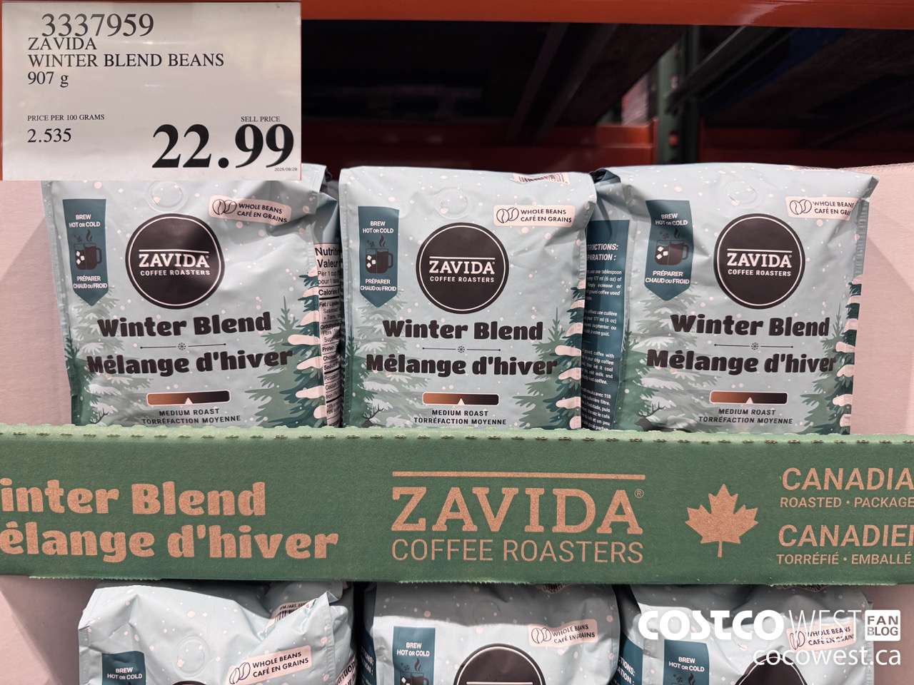 3337959 ZAVIDA WINTER BLEND BEANS 907G $22.99