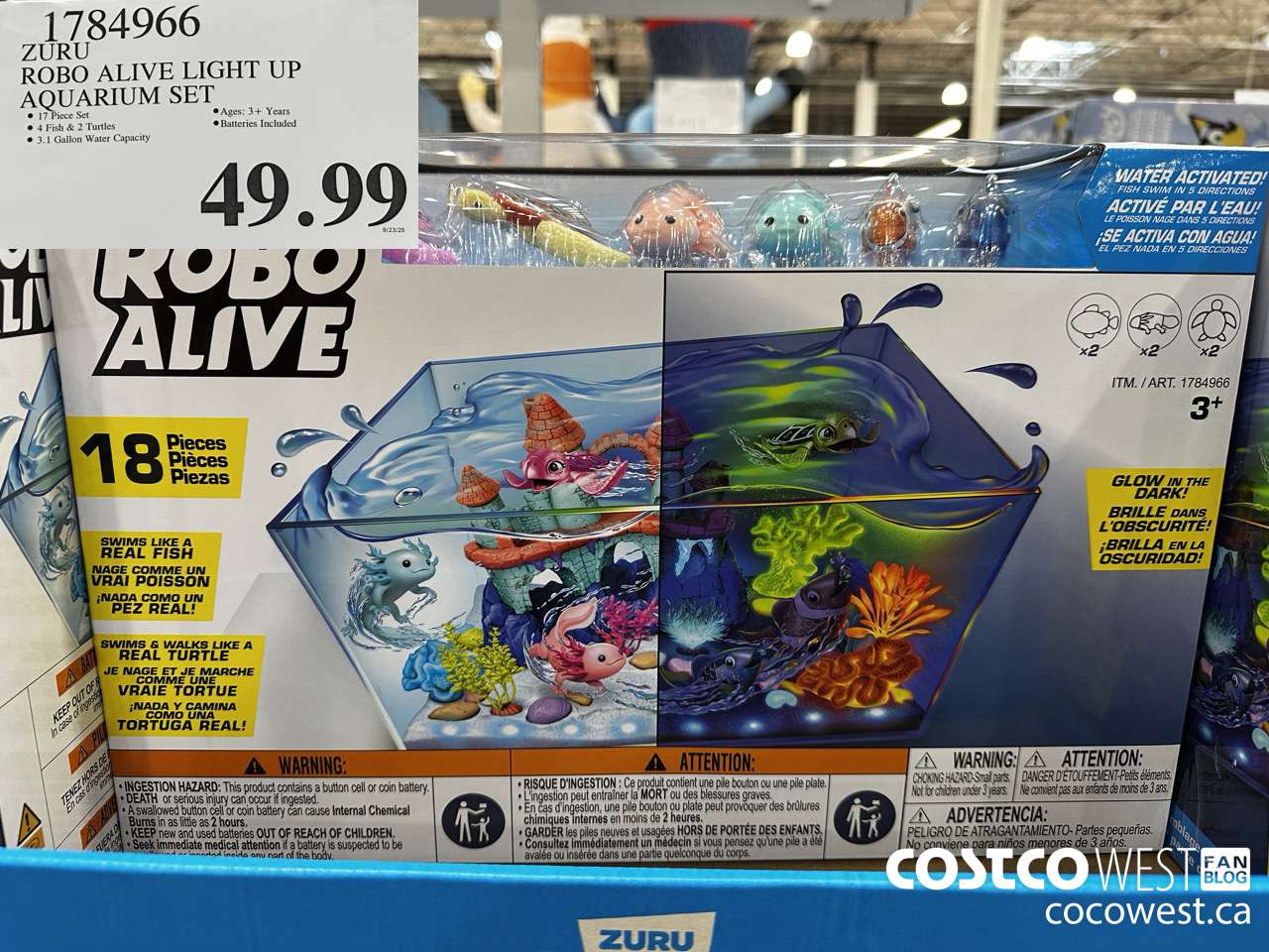 1784966 ZURU ROBO ALIVE LIGHT UP AQUARIUM SET $49.99