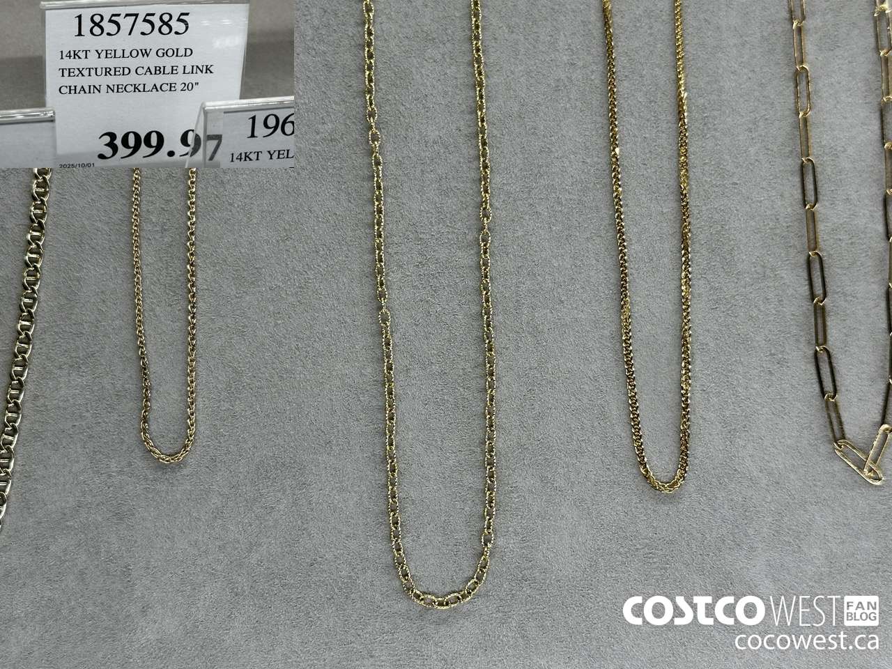 1857585 14KT YELLOW GOLD TEXTURED CABLE LINK CHAIN NECKLACE 20