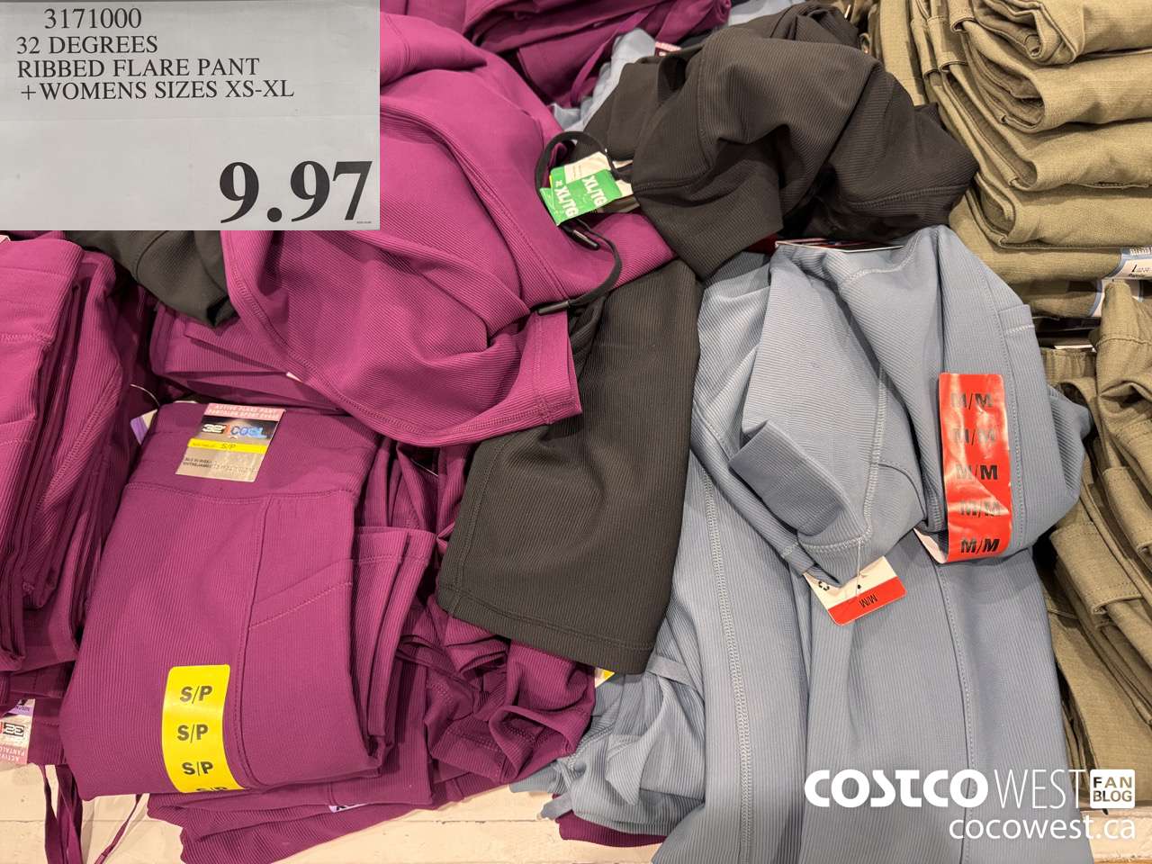 3171000 32 DEGREES RIBBED FLARE PANT WOMENS SIZES XS-XL $9.97