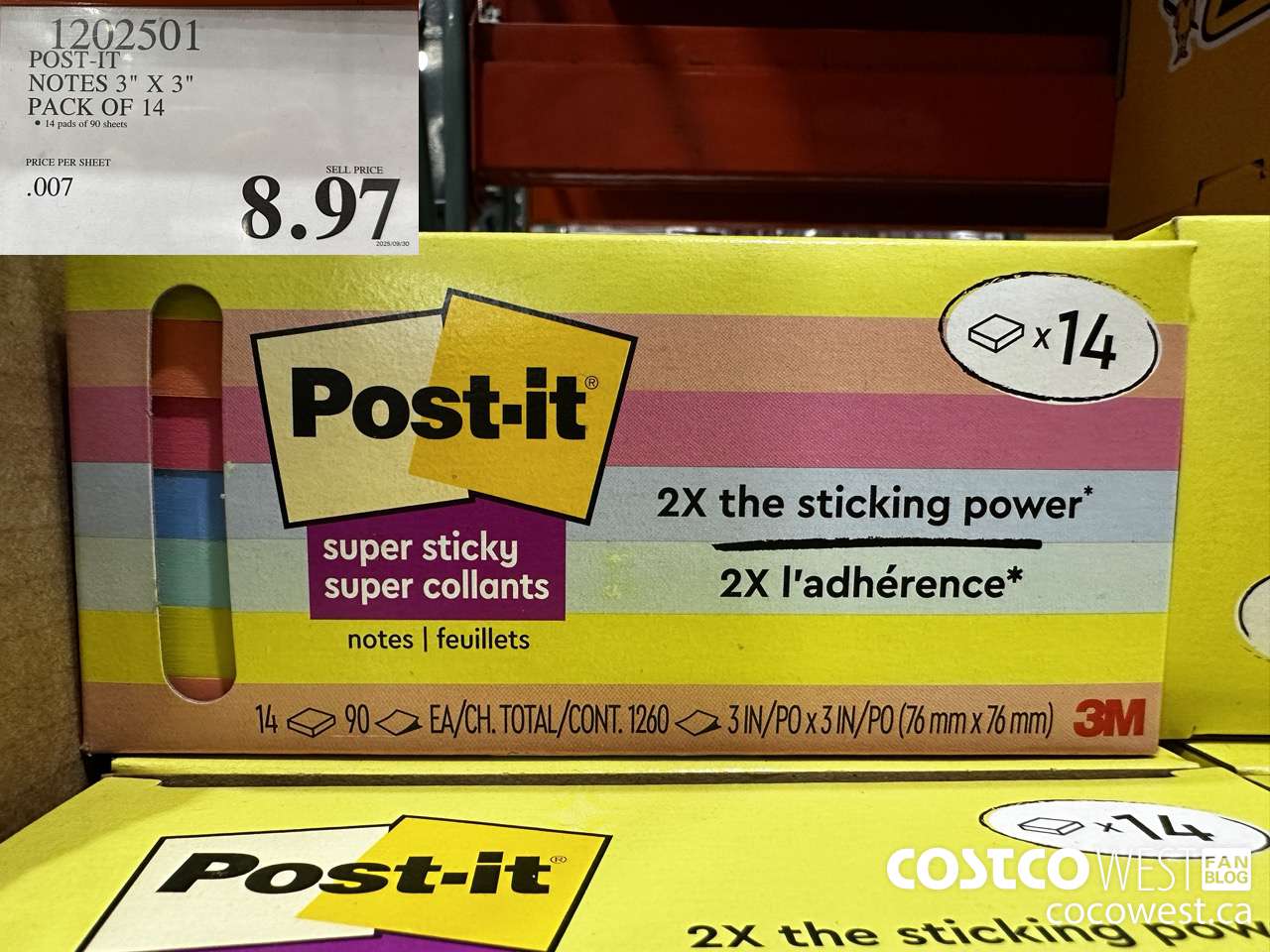 1202501 3M POST-IT NOTES 3