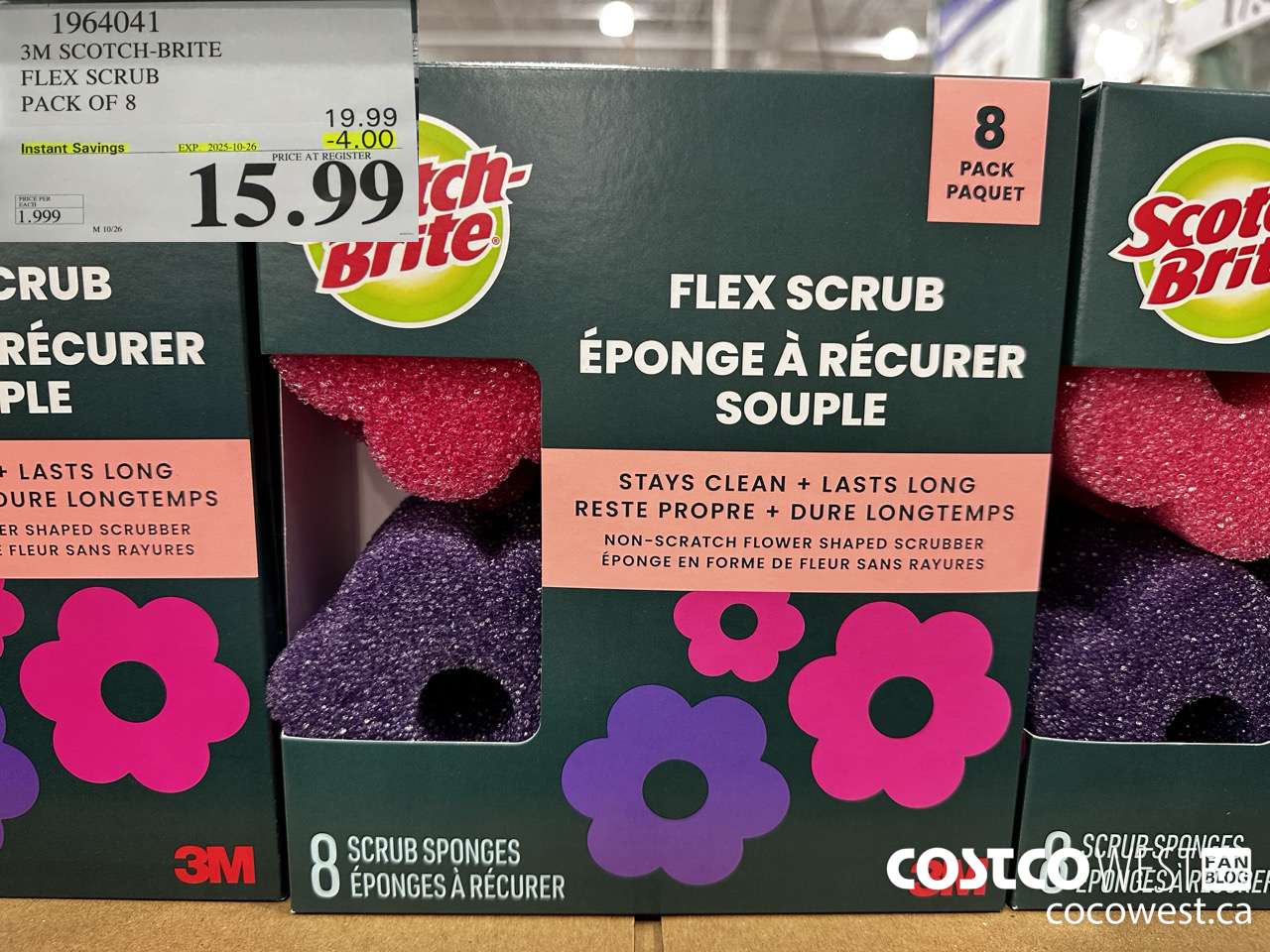 1964041 3M SCOTCH-BRITE FLEX SCRUB PACK OF 8 ($4.00 INSTANT SAVINGS EXPIRES ON 2025-10-26) $15.99