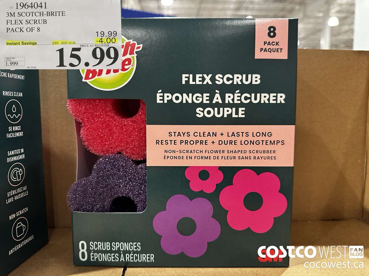 1964041 3M SCOTCH-BRITE FLEX SCRUB PACK OF 8 ($4.00 INSTANT SAVINGS EXPIRES ON 2025-10-26) $15.99