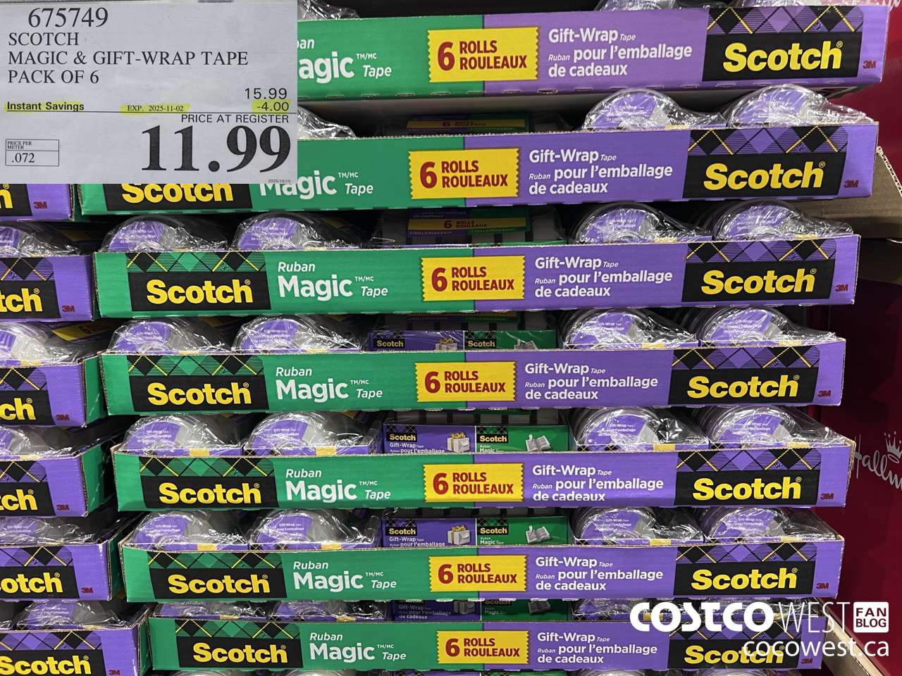 675749 3M SCOTCH MAGIC TAPE/GIFT WRAP TAPE 6PK ($4.00 INSTANT SAVINGS EXPIRES ON 2025-11-02) $11.99