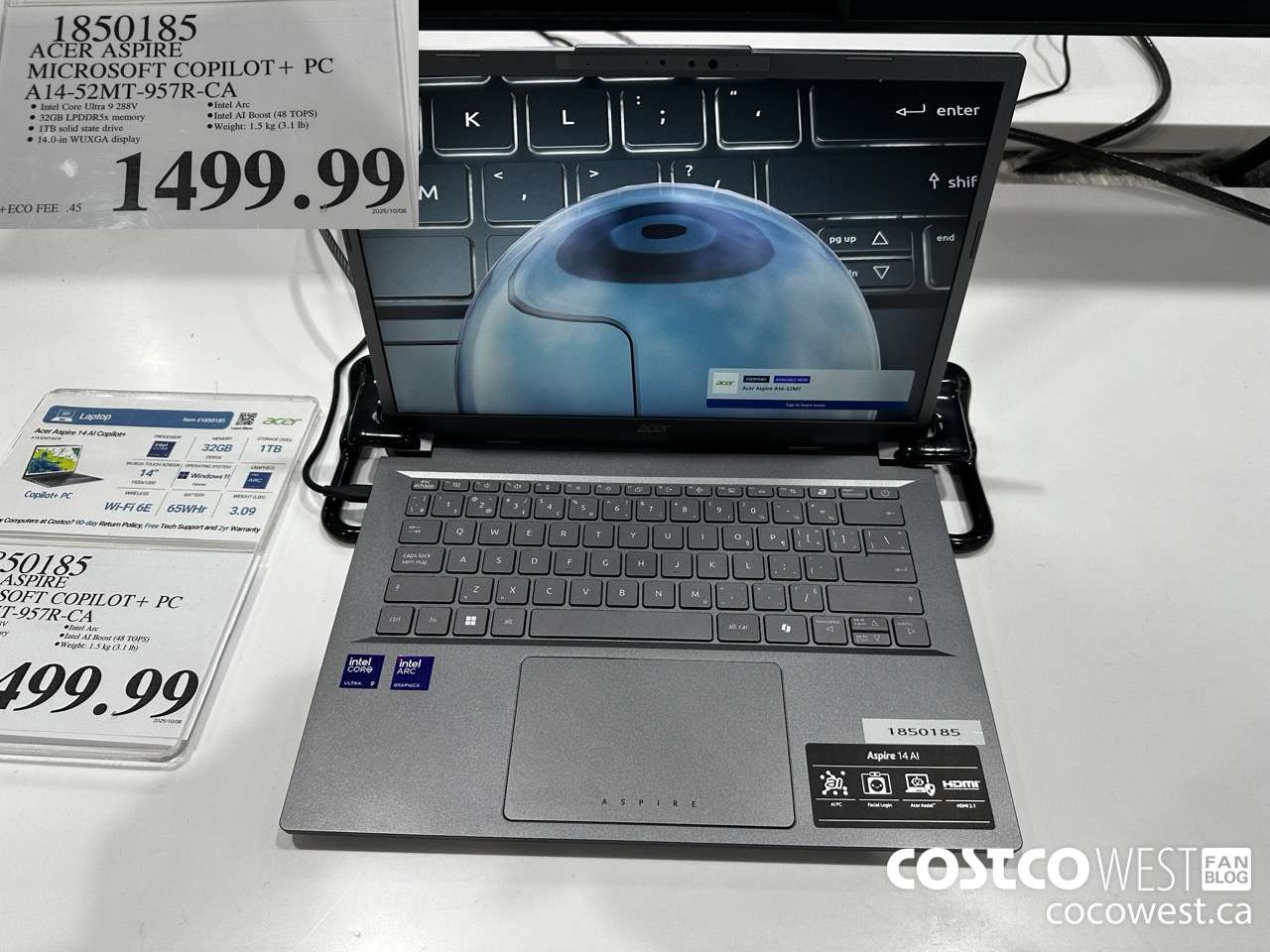 1850185 ACER ASPIRE MICROSOFT COPILOT+ PC A14-52MT-957R-CA $1499.99
