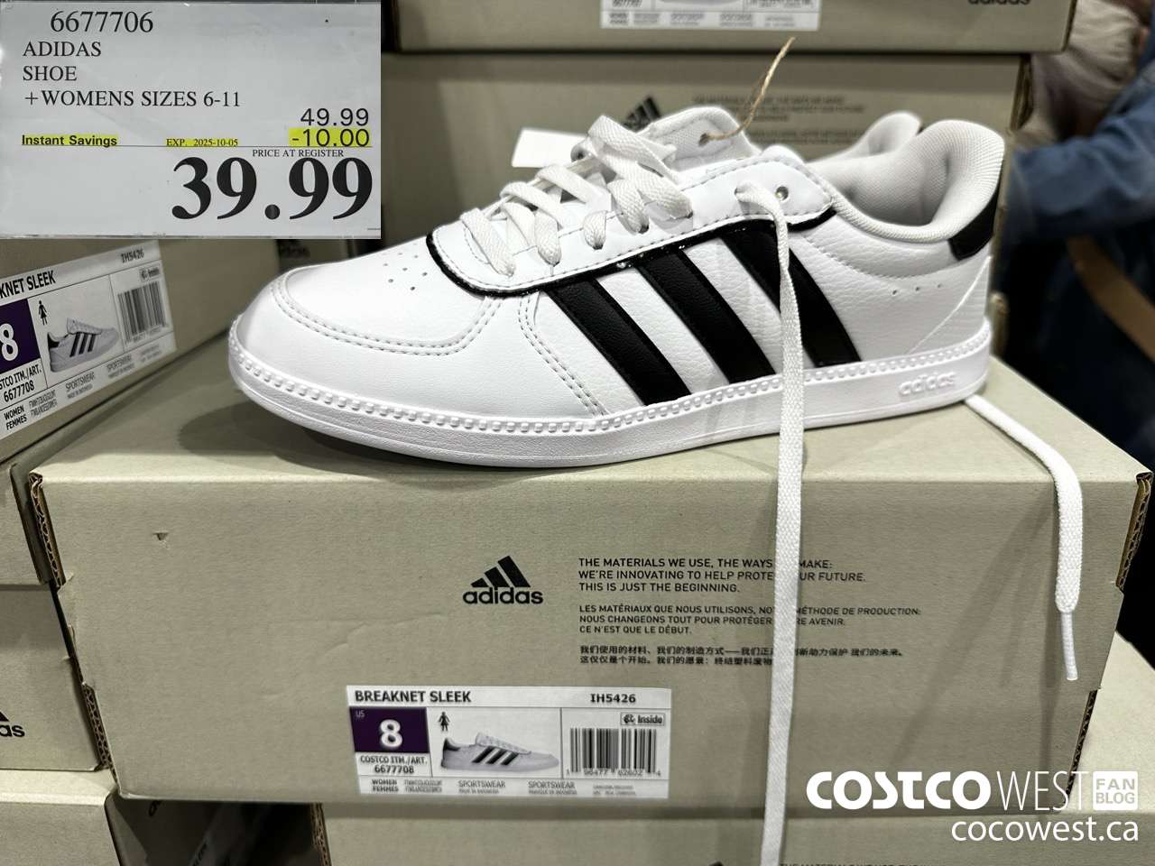 6677706 ADIDAS SHOE WOMENS SIZES 6-11 ($10.00 INSTANT SAVINGS EXPIRES ON 2025-10-05) $39.99