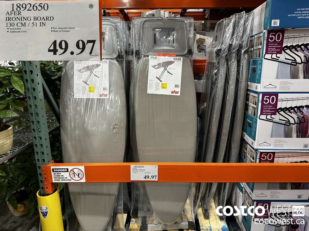 1892650 AFTER IRONING BOARD 130CM/51IN $49.97