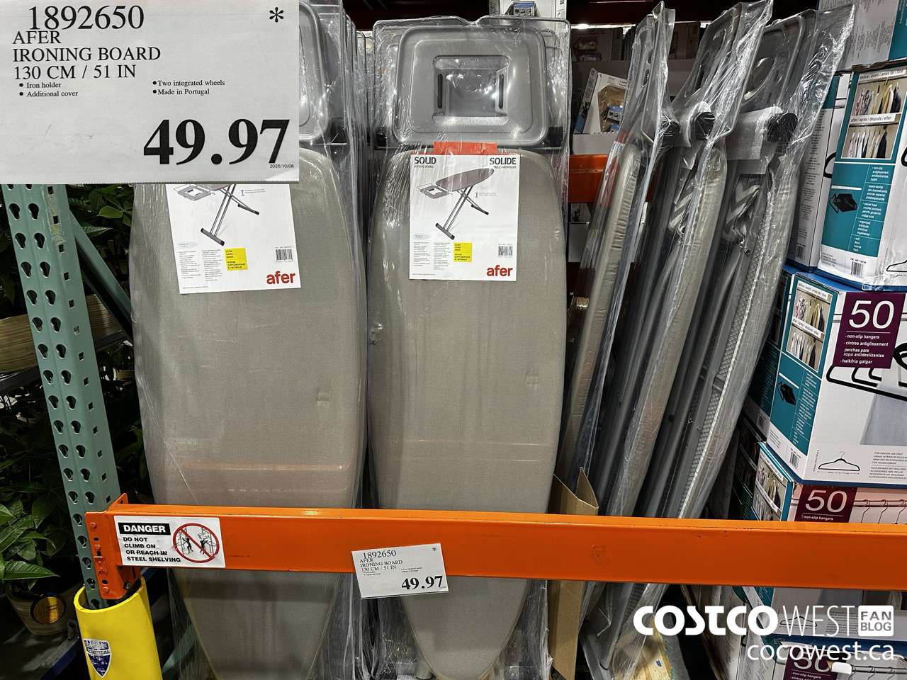 1892650 AFTER IRONING BOARD 130CM/51IN $49.97