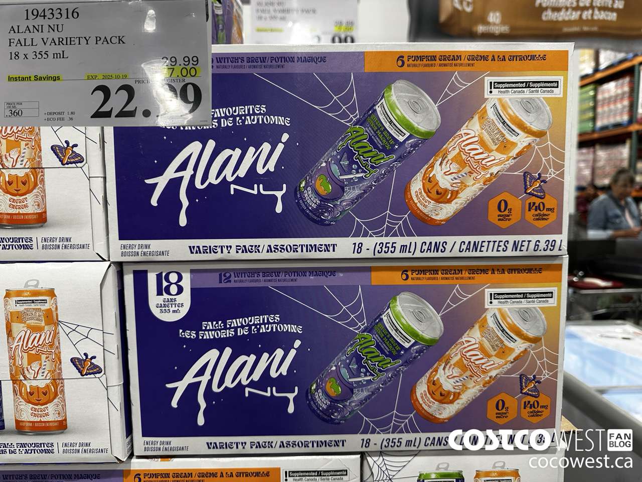 1943316 ALANI NU FALL VARIETY PACK 18 X 355ML ($7.00 INSTANT SAVINGS EXPIRES ON 2025-10-19) $22.99