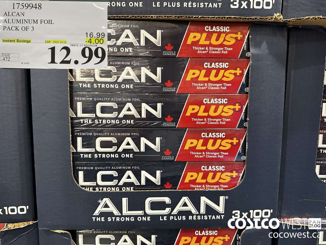 1759948 ALCAN ALUMINUM FOIL PACK OF 3 ($4.00 INSTANT SAVINGS EXPIRES ON 2025-10-12) $12.99
