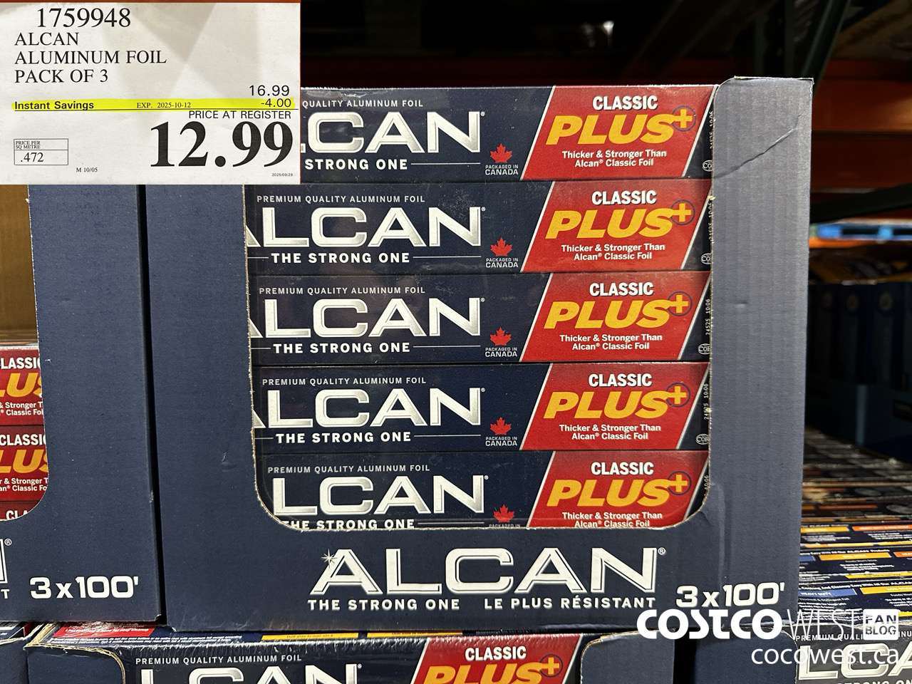 1759948 ALCAN ALUMINUM FOIL PACK OF 3 ($4.00 INSTANT SAVINGS EXPIRES ON 2025-10-12) $12.99