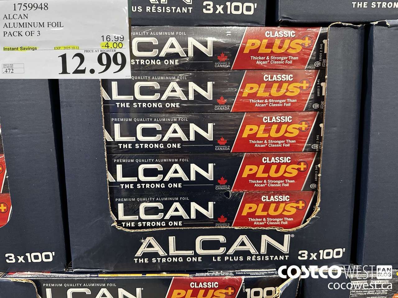 1759948 ALCAN ALUMINUM FOIL PACK OF 3 ($4.00 INSTANT SAVINGS EXPIRES ON 2025-10-12) $12.99