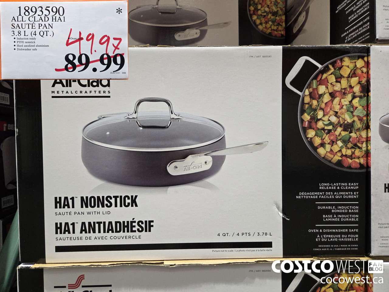 1893590 ALL CLAD HA1 SAUTE PAN 3.8L (4QT) $49.97