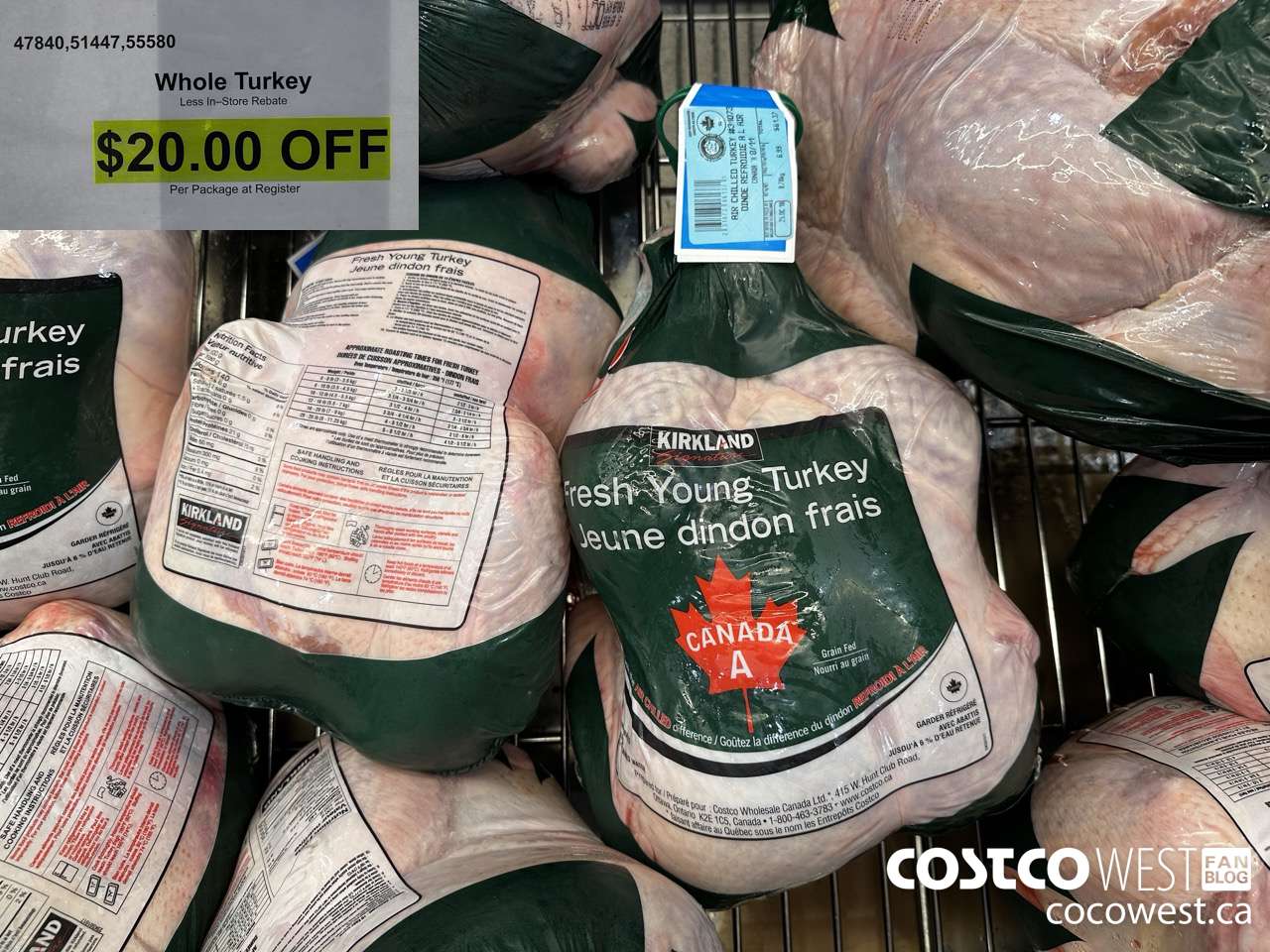 47840 (ALSO 51447 AND 55580) WHOLE TURKEY ($20.00 INSTANT SAVINGS)