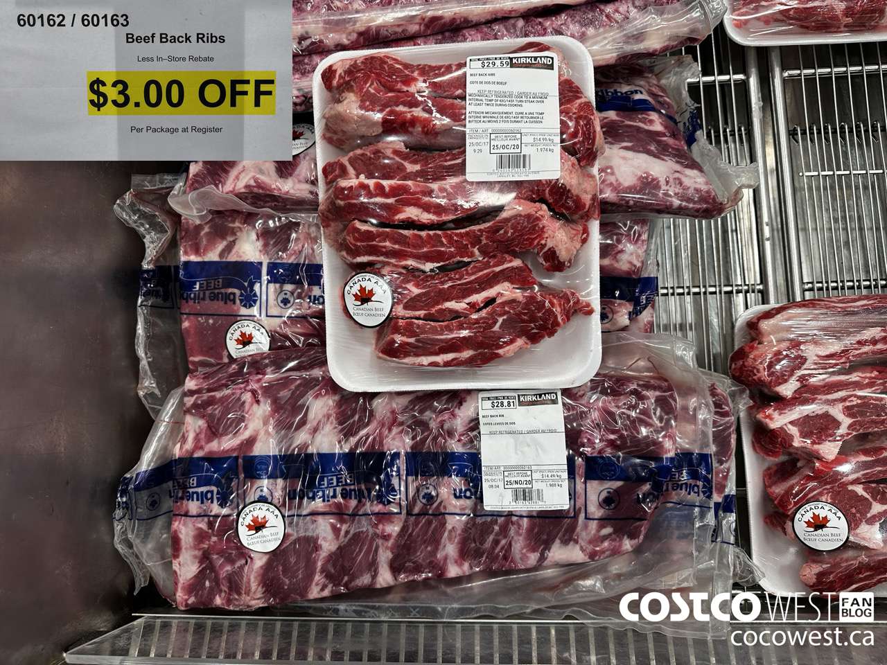 60162 (ALSO 60163) BEEF BACK RIBS ($3.00 INSTANT SAVINGS)
