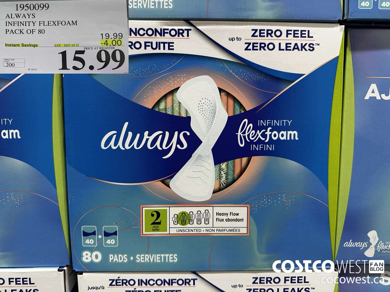 1950099 ALWAYS INFINITY FLEXFOAM PACK OF 80 ($4.00 INSTANT SAVINGS EXPIRES ON 2025-10-12) $15.99