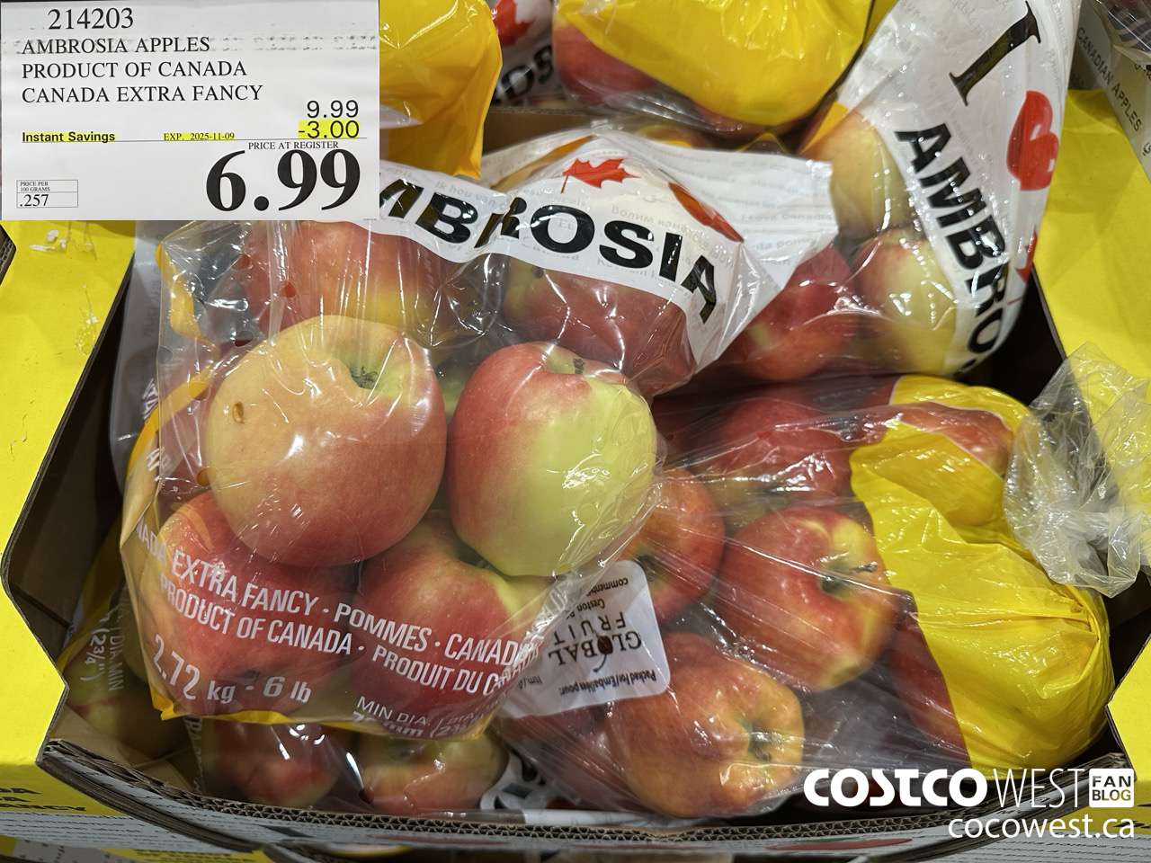 214203 AMBROSIA APPLES PRODUCT OF CANADA CANADA EXTRA FANCY ($3.00 INSTANT SAVINGS EXPIRES ON 2025-11-09) $6.99