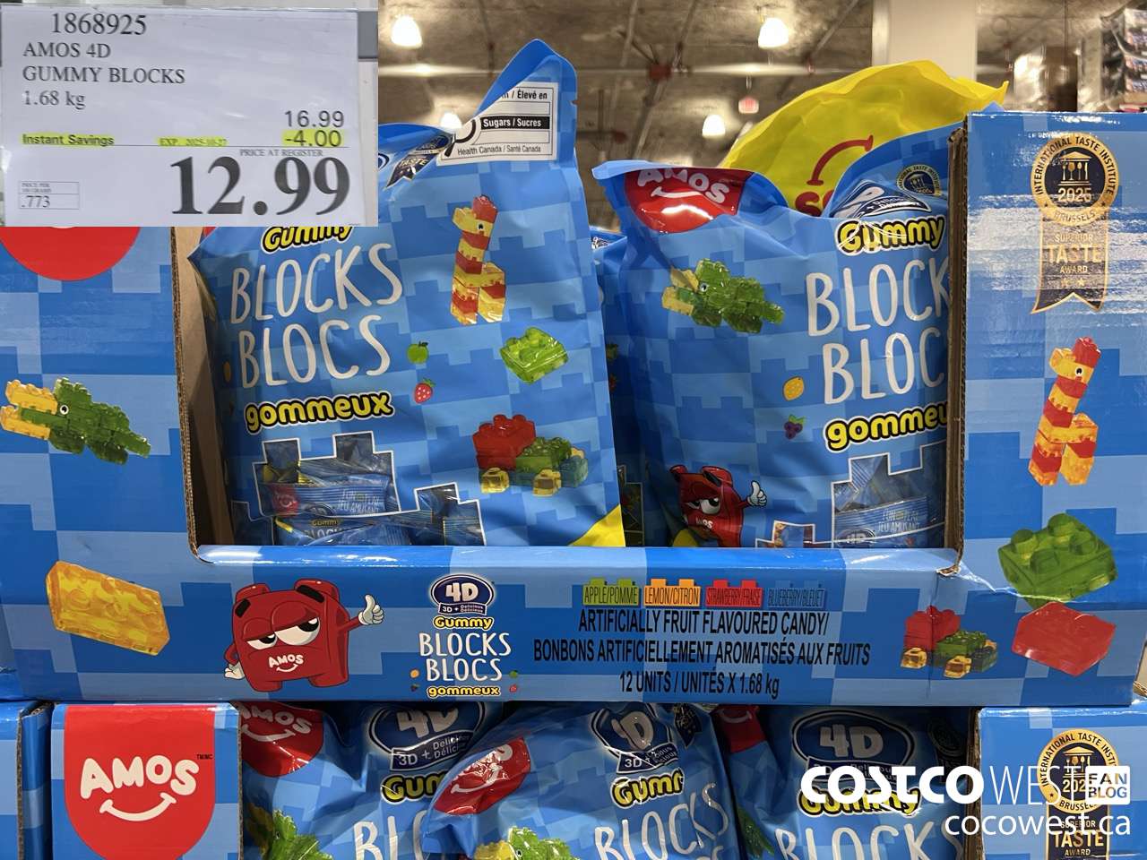 1868925 AMOS 4D GUMMY BLOCKS 1.68KG ($4.00 INSTANT SAVINGS EXPIRES ON 2025-10-27) $12.99