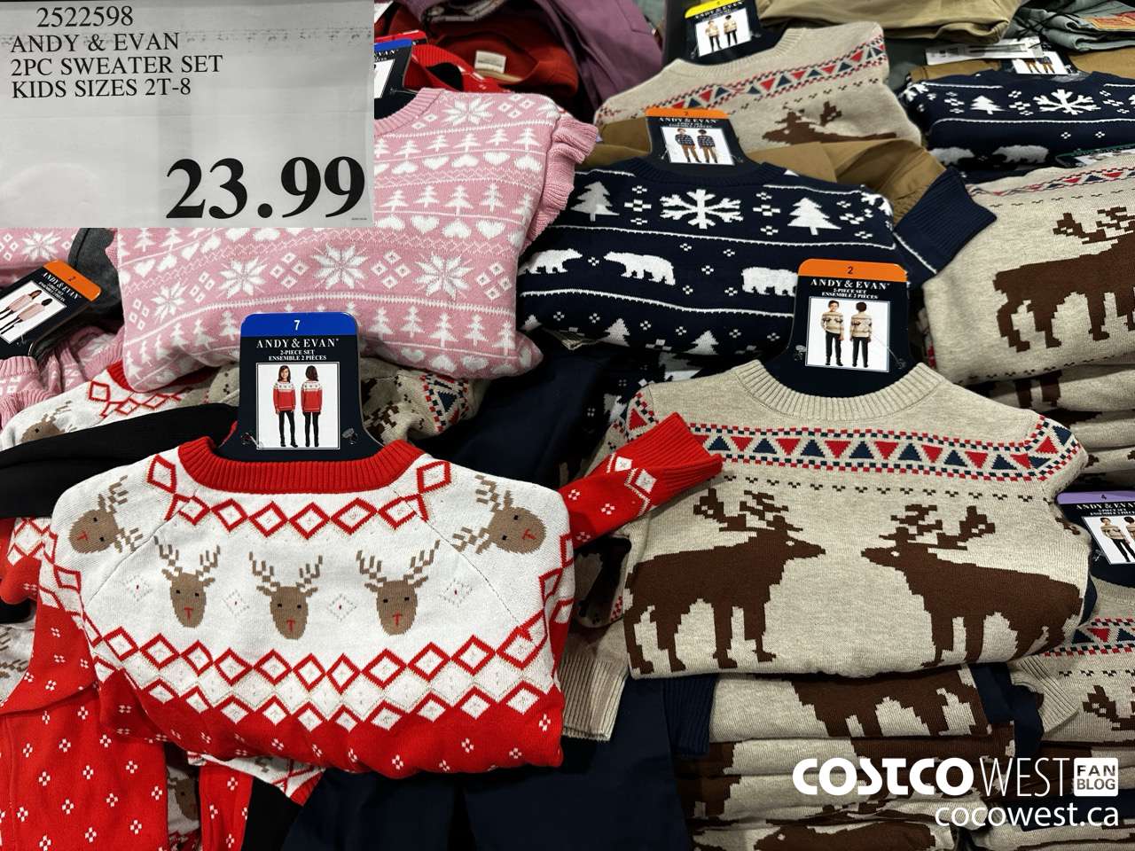 2522598 ANDY & EVAN 2PC SWEATER SET KIDS SIZES 2T-8 $23.99