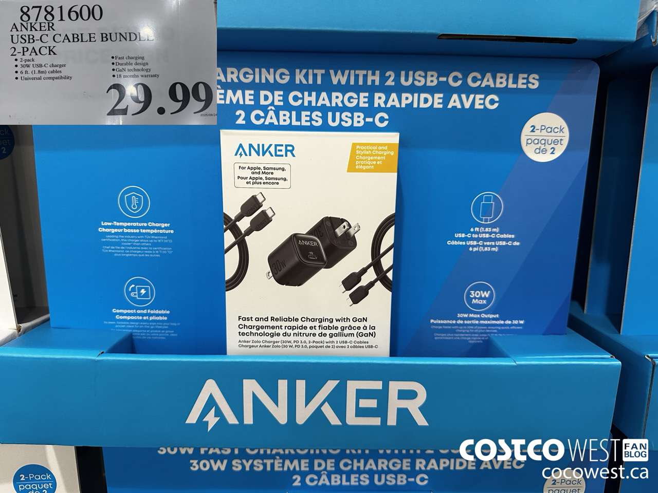8781600 ANKER USB-C CABLE BUNDLE 2 PACK $29.99