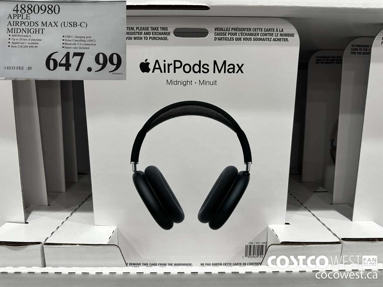 4880980 APPLE AIRPODS MAX (USB-C) MIDNIGHT $647.99