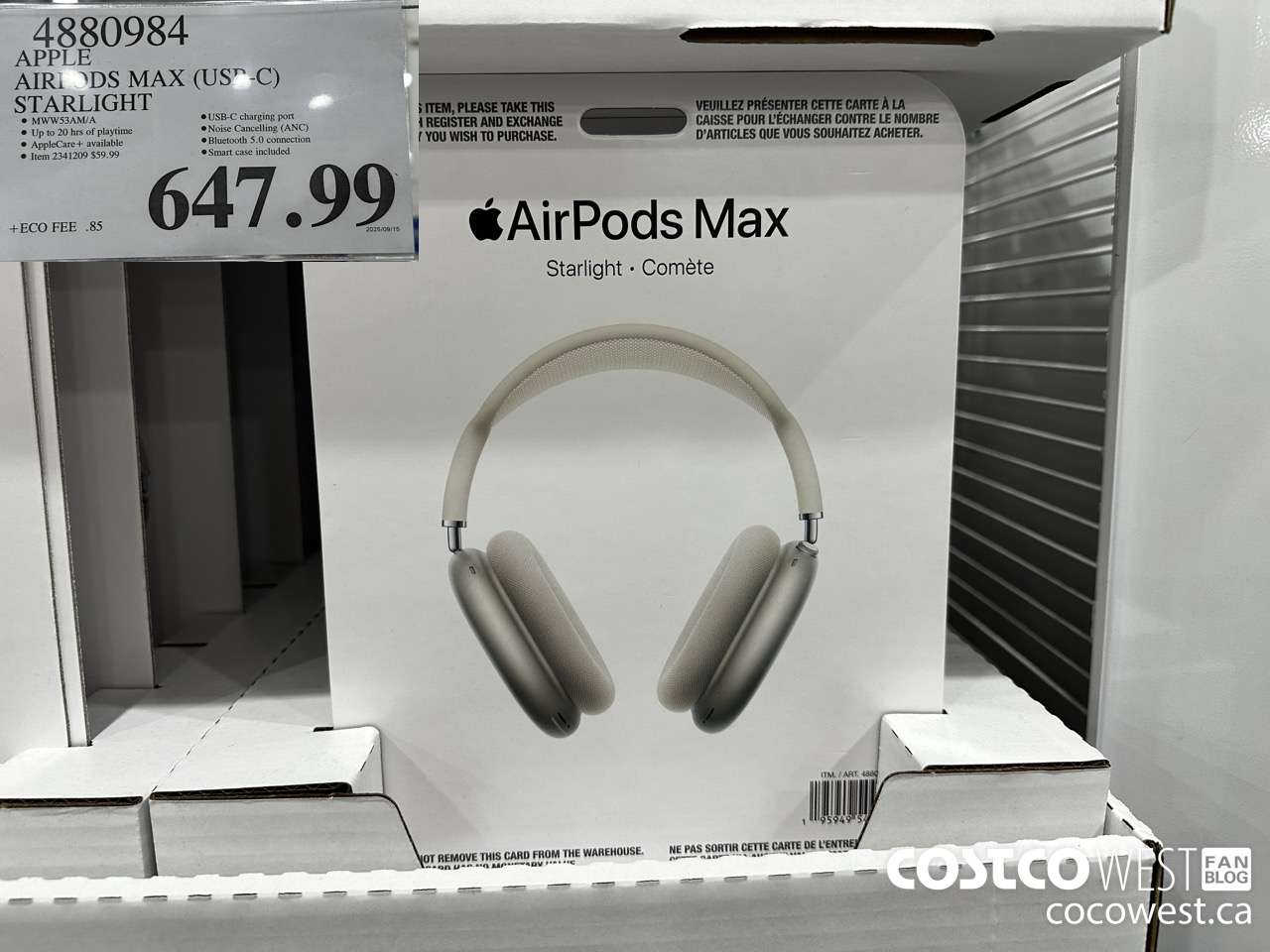4880984 APPLE AIRPODS MAX (USB-C) STARLIGHT $647.99