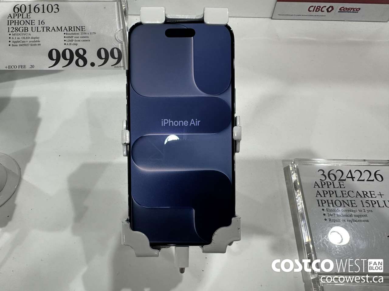 6016103 APPLE IPHONE 16 128GB ULTRAMARINE $988.99