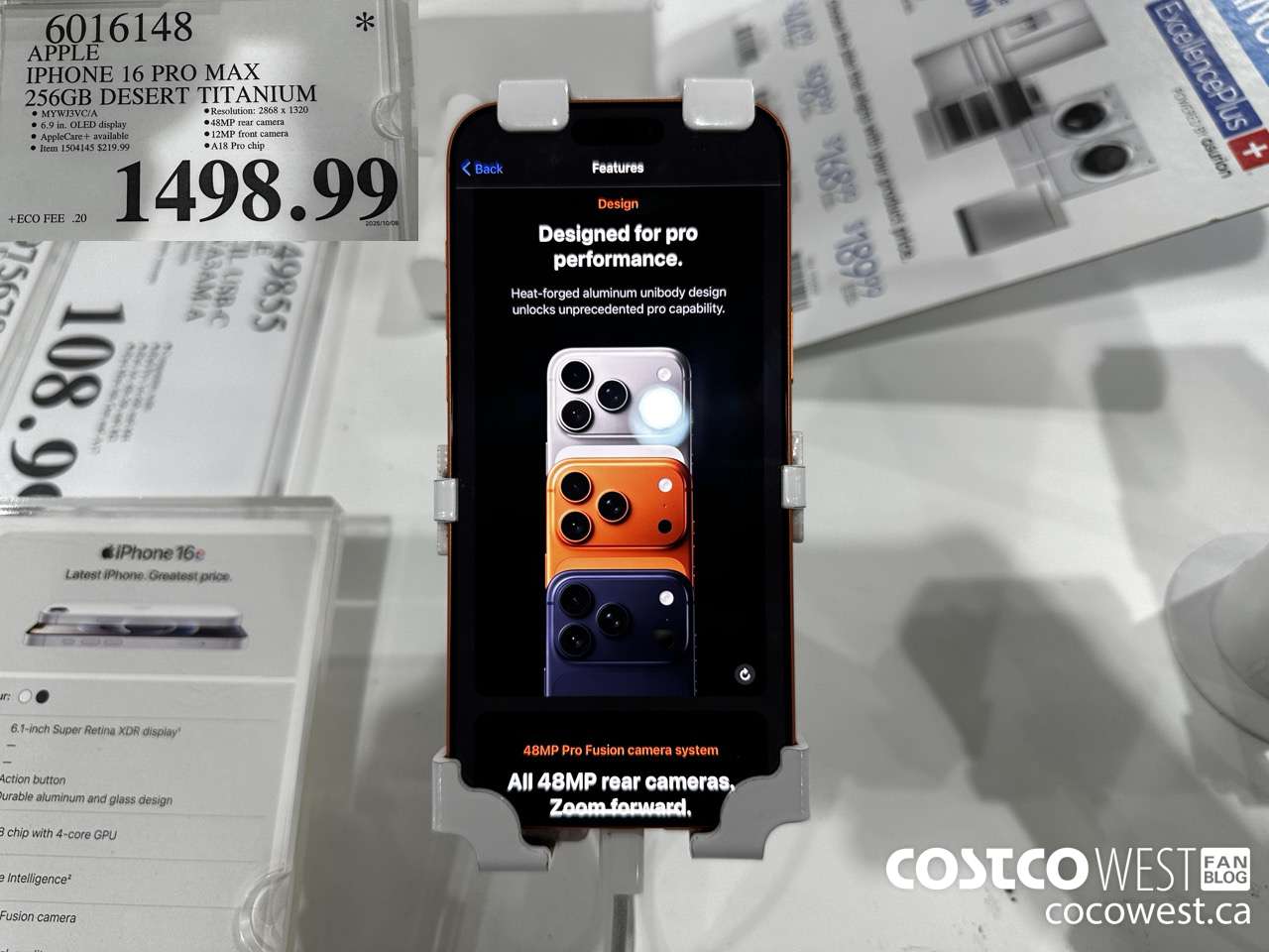 6016148 APPLE IPHONE 16 PRO MAX 256GB DESERT TITANIUM $1498.99