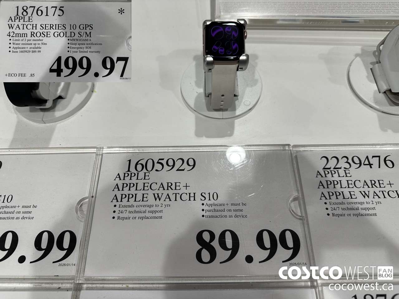 1876175 APPLE WATCH SERIES 10 GPS 42MM ROSE GOLD S/M $499.97