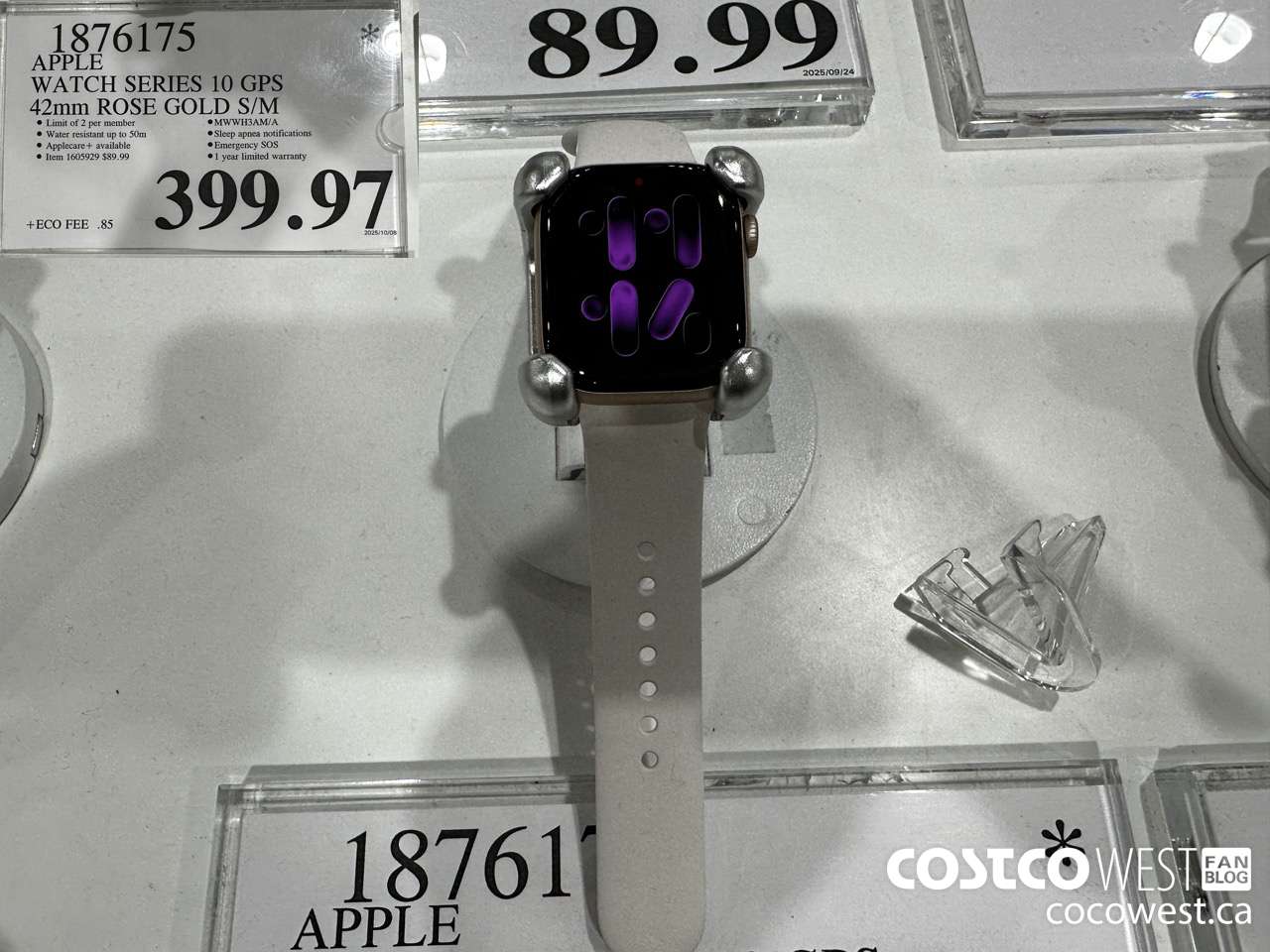 1876175 APPLE WATCH SERIES 10 GPS 42MM ROSE GOLD S/M $399.97