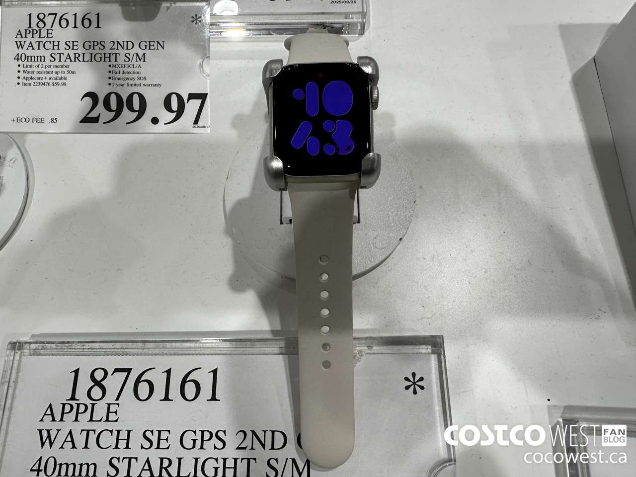 1876161 APPLE WATCH SE GPS 2ND GEN 40MM STARLIGHT S/M $299.97