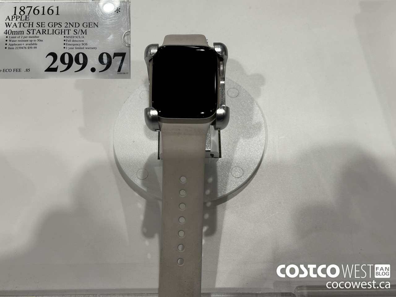 1876161 APPLE WATCH SE GPS 2ND GEN 40MM STARLIGHT S/M $299.97