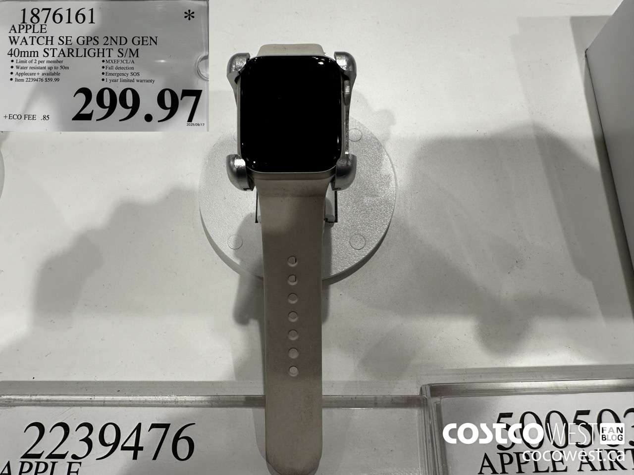 1876161 APPLE WATCH SE GPS 2ND GEN 40MM STARLIGHT S/M $299.97