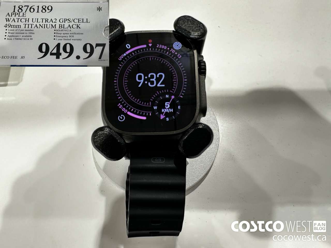 1876189 APPLE WATCH ULTRA2 GPS/CELL 49MM TITANIUM BLACK $949.97