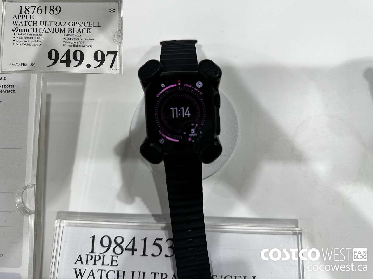 1876189 APPLE WATCH ULTRA2 GPS/CELL 49MM TITANIUM BLACK $949.97