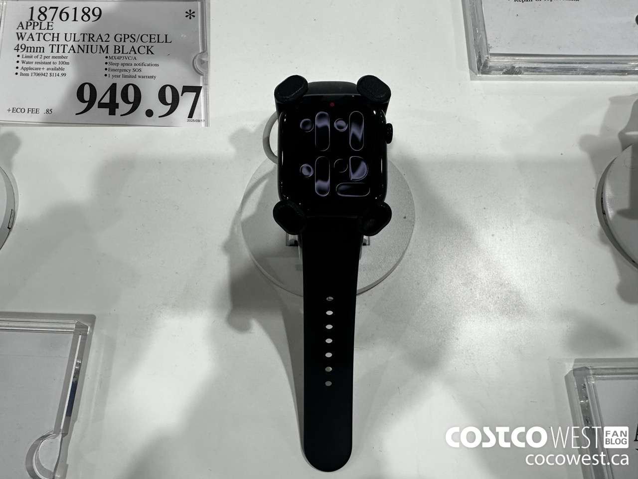 1876189 APPLE WATCH ULTRA2 GPS/CELL 49MM TITANIUM BLACK $949.97