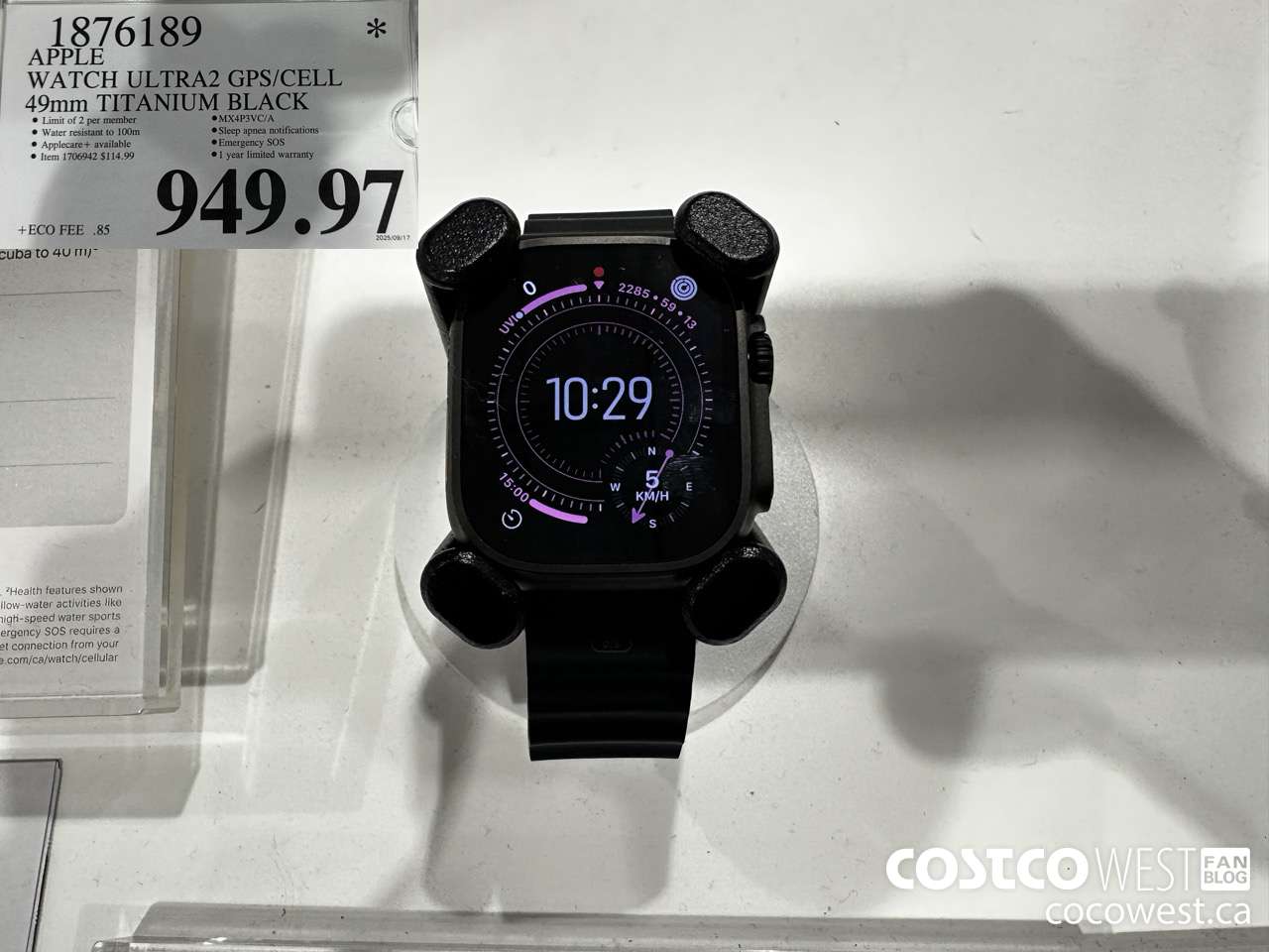 1876189 APPLE WATCH ULTRA2 GPS/CELL 49MM TITANIUM BLACK $949.97