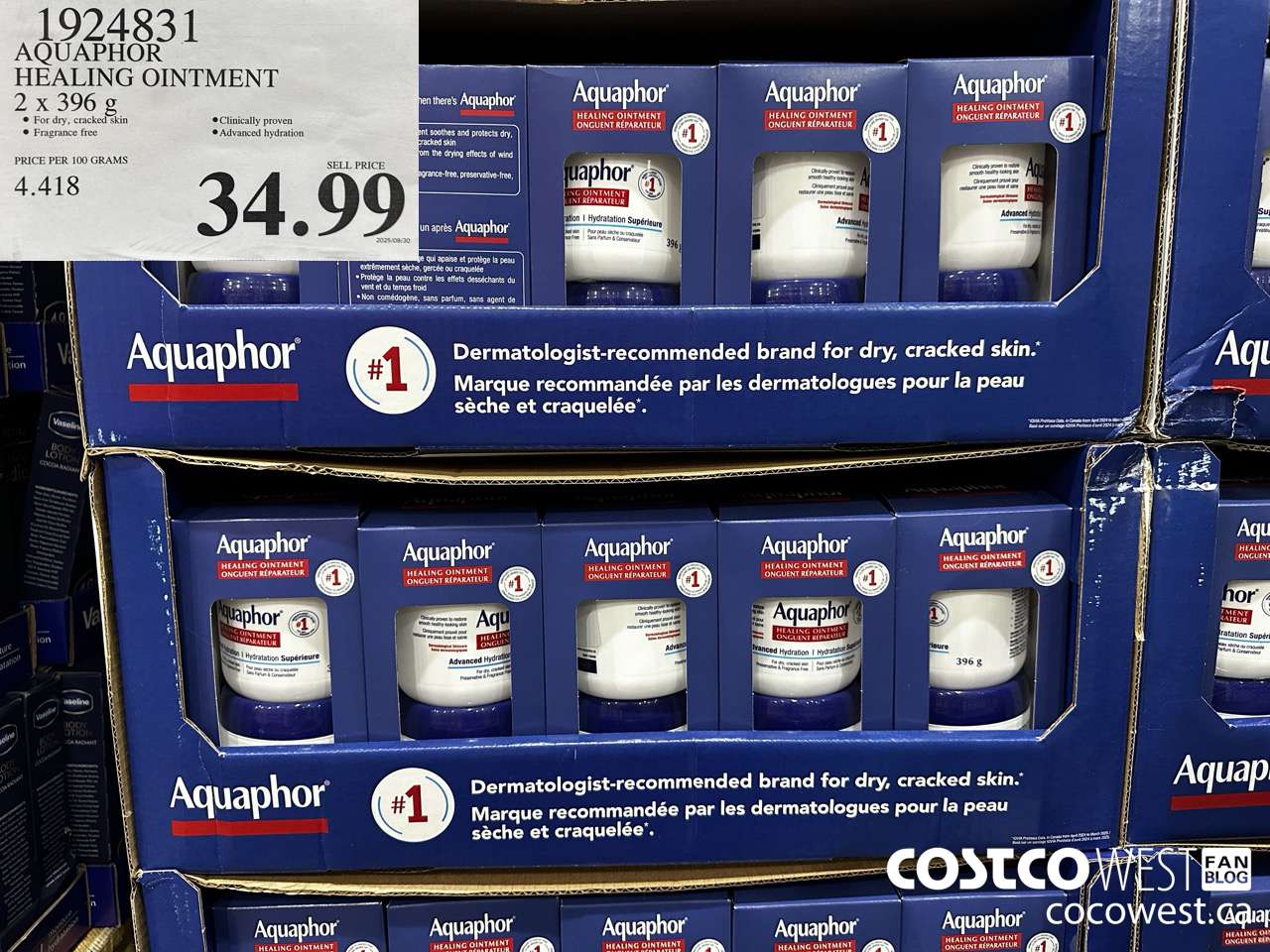 1924831 AQUAPHOR HEALING OINTMENT 2 X 396G $34.99